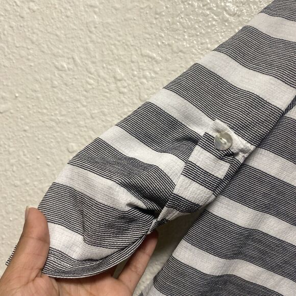 ava james tunic top xl gray white extra large stripes lightweight tt - Picture 4 of 11